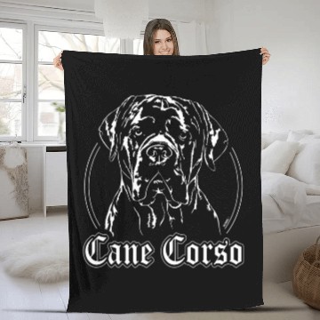 Discover Funny Beautiful Cane Corso dog portrait gift present dog Fleece Blankets