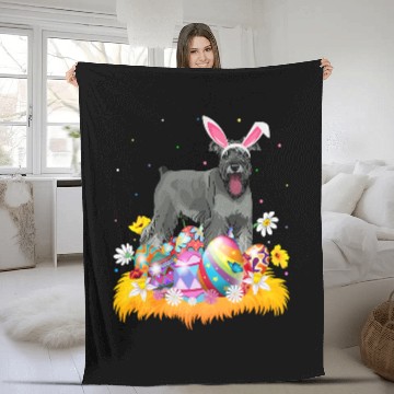 Discover Funny Easter Egg Lover Schnoodle Dog Easter Sunday Fleece Blankets
