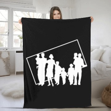 Discover Family Patchwork Brother Sister Silhouette Frame Baseball Tees Fleece Blankets