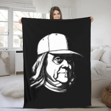 Discover Benjamin Franklin portrait Baseball Tees Fleece Blankets