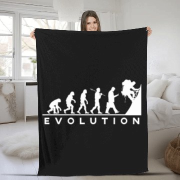 Discover Fun Evolution Recommended for Climbers Illustration of Climbers Designed by Mountain Lovers Fleece Blankets