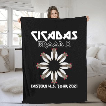 Discover 2 Sided Cicada Brood X Eastern USA Tour 2Bug Love Baseball Tees Fleece Blankets