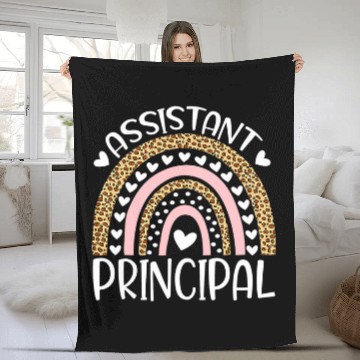 Discover Assistant Principal Funny Job Title School Worker Rainbow 2 Fleece Blankets