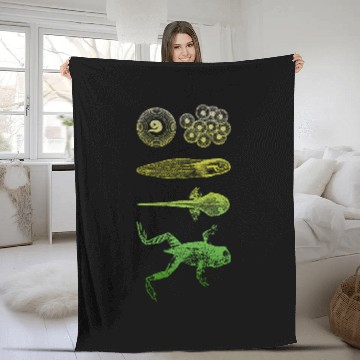 Discover Frog Tadpole Metamorphosis Life Cycle Biology Fleece Blankets Zip Fleece Blankets