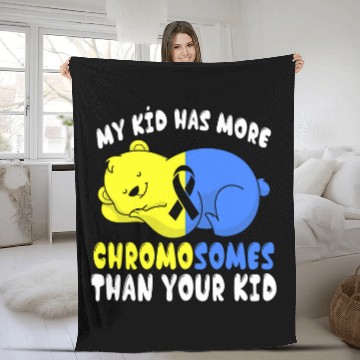 Discover Blue Yellow Ribbon Animal Cute Bear Down Syndromes Awareness Baseball Tees Fleece Blankets