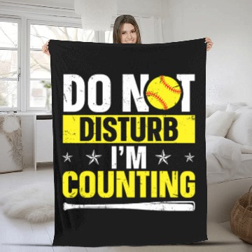 Discover Do not disturb Im counting Design for a Score Book Keeper Baseball Tees Fleece Blankets
