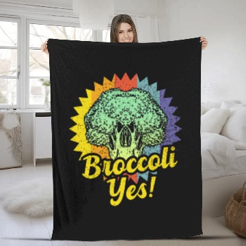 Discover Broccoli Yes Funny Vegetable Gardener 4 Fleece Blankets