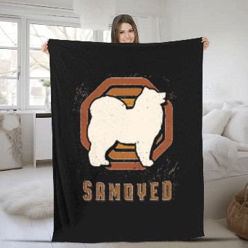 Discover Dog Samoyed vintages Retro Classic Dog Love 3 Fleece Blankets