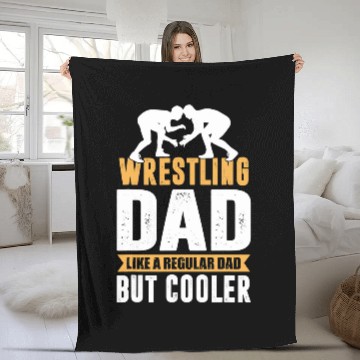 Discover Mens Wrestling Dad Like A Regular Dad but Cooler Fleece Blankets