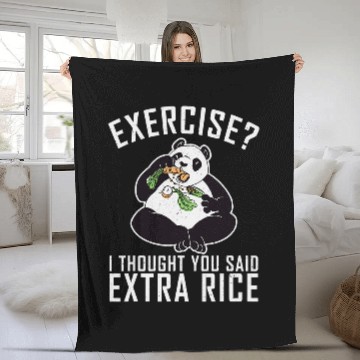 Discover Funny Bear Exercise i thought you said extra Rice Panda Bear Lover Cute Bears Fleece Blankets
