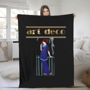 Discover Art Deco vintages woman classy 1920s designs Fleece Blankets