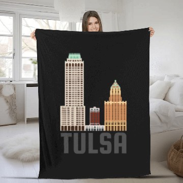 Discover Art Deco Tulsa Baseball Tees Fleece Blankets