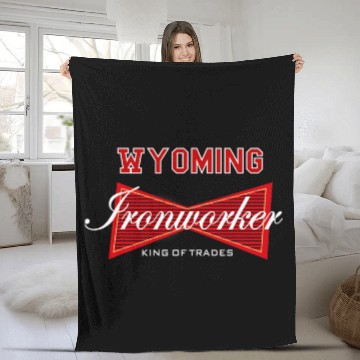 Discover Wyoming Iron Worker King of Trades Iron Working Baseball Tees Fleece Blankets
