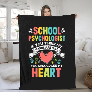 Discover Hands are Full School Psychologist Cute Counselor Office Fleece Blankets