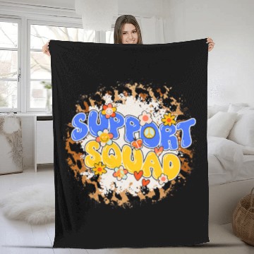 Discover groovy down Syndromes group tees floral gold blue support squ Baseball Tees Fleece Blankets