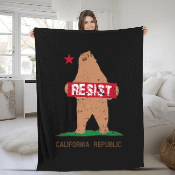 Discover Funny Bear californias Resist Cute Bears Zip Fleece Blankets
