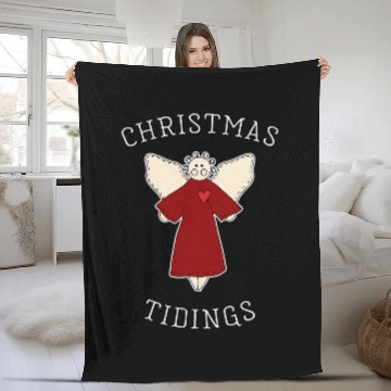 Discover Folk Art Angel Christmas Fleece Blankets