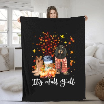 Discover Its Fall Yall Coonhound Dog Pumpkin Fall Autumn319 Fleece Blankets