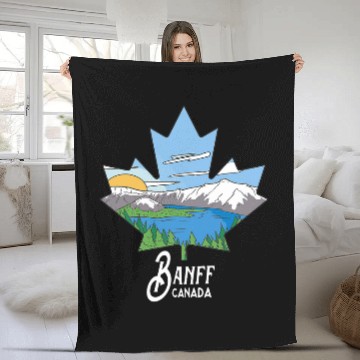 Discover Banff Alberta Canada National Park vintages Landscape Fleece Blankets