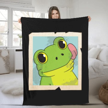 Discover Frog Toad selfie animal self portrait vintages photo Fleece Blankets