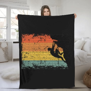Discover Climbing Climber vintages Bouldering Rock Climbing Climb Zip Fleece Blankets