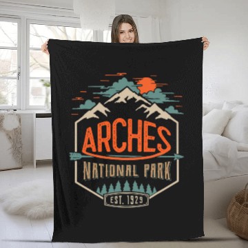 Discover Arches National Park Outdoor 2 Baseball Tees Fleece Blankets