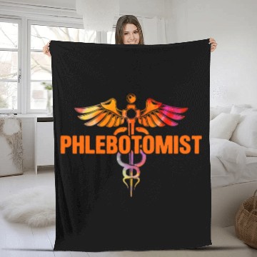 Discover Colorful Watercolor Caduceus Phlebotomist Phlebotomy Novelty Baseball Tees Fleece Blankets