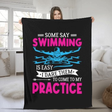 Discover Swimming Pool Some Say Swimming Is Easy Swim Team Fleece Blankets