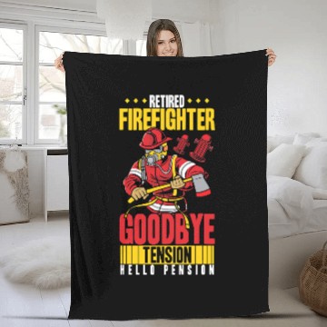 Discover Fireman Firefighter Retired firefighter goodbye tension hello pension 220 Firemen Fleece Blankets