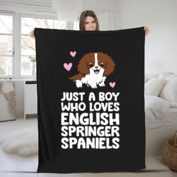 Discover Just A Boy Who Loves English Springer Spaniels Baseball Tees Fleece Blankets