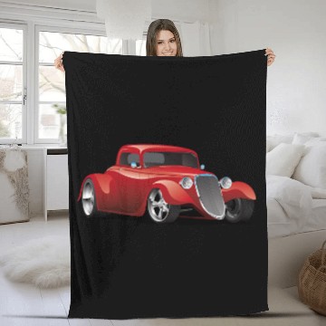 Discover Classic vintages Retro Custom Hot Rod Car Illustration 1 Fleece Blankets