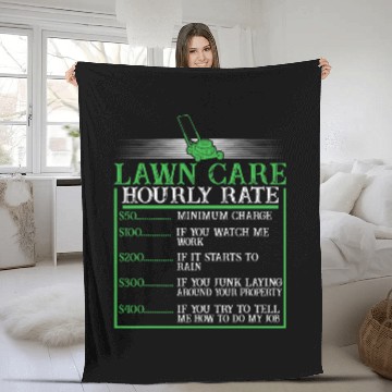 Discover Distressed Lawn Care Hourly Rate Pricing Chart Lawn Mowing Zip Fleece Blankets