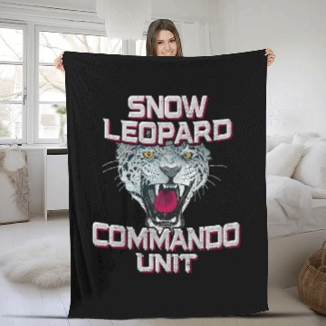 Discover Leopard Gift Chinese Special forces SWAT armys Snow Leopard Commando Fleece Blankets