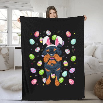 Discover Easter Egg Lover Funny Brussels Griffon Dog Easter Sunday Zip Fleece Blankets