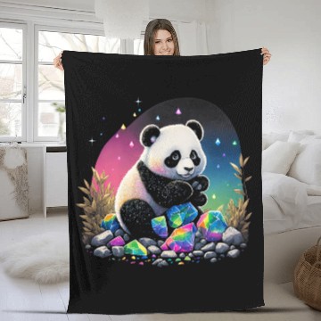 Discover Funny Bear Esoteric Panda Art Crystals Cute Illustration Design 2 2 Cute Bears Fleece Blankets