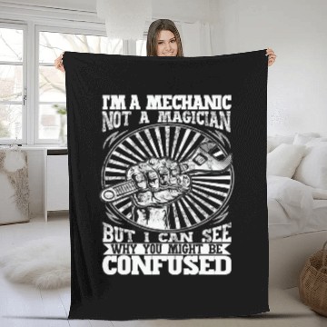 Discover Mechanic Car Guy Im A Mechanic Not A Magican Fleece Blankets