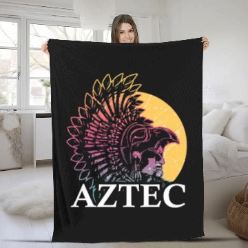 Discover Aztec Warrior King Mexican Native Art Maya Mayans 6 Zip Fleece Blankets