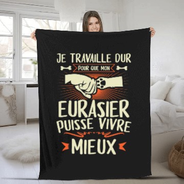 Discover Eurasier Gift for Women Men Dog Owner Fleece Blankets