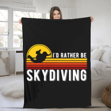 Discover Skydiving Gift Id Rather Be Skydiving Retro vintages Skydive Baseball Tees Fleece Blankets