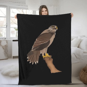 Discover Hawk Portrait Natural History Illustration Baseball Tees Fleece Blankets