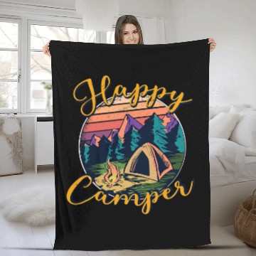 Discover Happy Camper Camping Fires Landscape Vintage Baseball Tees Fleece Blankets