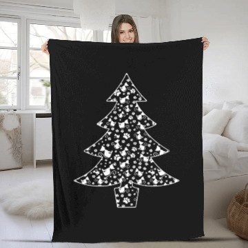 Discover Cats and Paw Prints Cat Lover Christmas Tree Baseball Tees Fleece Blankets
