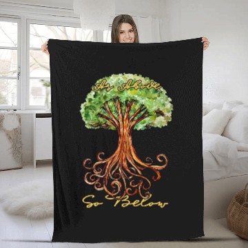 Discover As Above so Below druid art tree of life Fleece Blankets