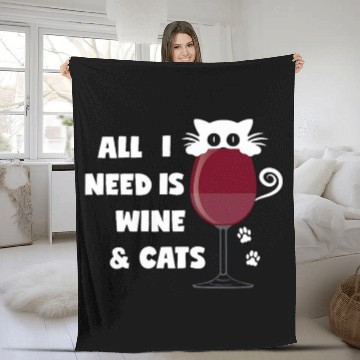 Discover Cats and Wines All I Need Paw Prints Baseball Tees Fleece Blankets