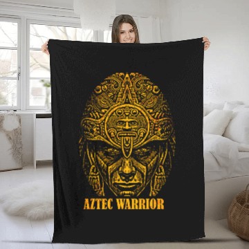 Discover Aztec Warrior King Mexican Native Art Mayans 11 Baseball Tees Fleece Blankets