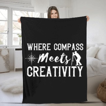 Discover Land Surveyor Where Compass Meets Land Surveying Analyst Fleece Blankets