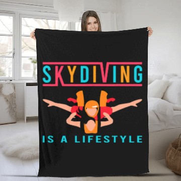 Discover Skydiving Gift Is A Lifestyle Paragliding Skydiver Skydiving Zip Fleece Blankets