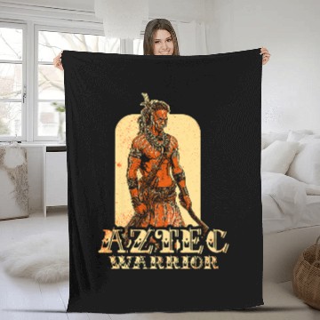 Discover Aztec Warrior King Mexican Native Art Mayans 5 Fleece Blankets