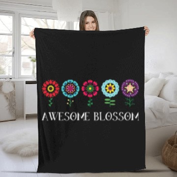 Discover Awesome Blossom Nature and Flower Cute Illustration Fleece Blankets