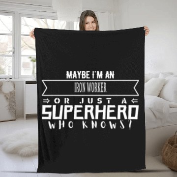 Discover Funny Working Profession IRON WORKER Fleece Blankets